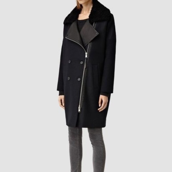 All Saints Jackets & Blazers - All Saints haden peacoat